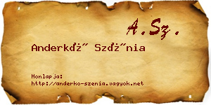 Anderkó Szénia névjegykártya